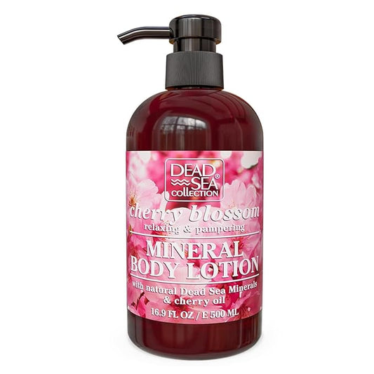 Dead Sea Collection Cherry Blossom Body Lotion - Nourishing Moisturizer for Women and Men - Rejuvenating Hand and Body Care for Dry Skin 16.9 Fl. Oz.
