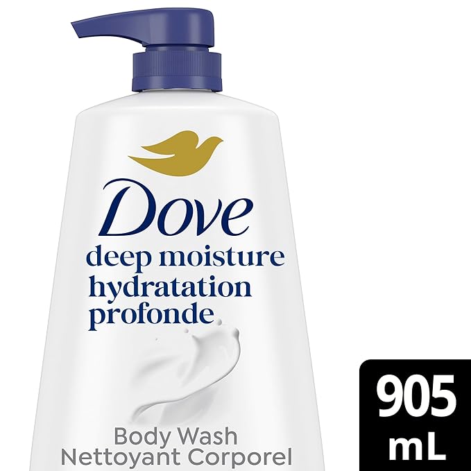 Dove Body Wash with Pump with Skin Natural Nourishers Instantly Soft Skin and Lasting Nourishment Deep Moisture Cleanser Effectively Washes Away Bacteria While Nourishing Your Skin 34 oz (Pack of 3)