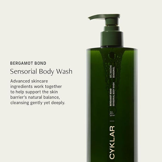 Sensorial Body Wash. Bergamot Bond Hydrating Cleanser with Moisture Locking Multi-Oil Complex, Sodium PCA and Glycerin. Nourishing Shower Gel for Women and Men, 16.5 Fl Oz Luxury Bodywash
