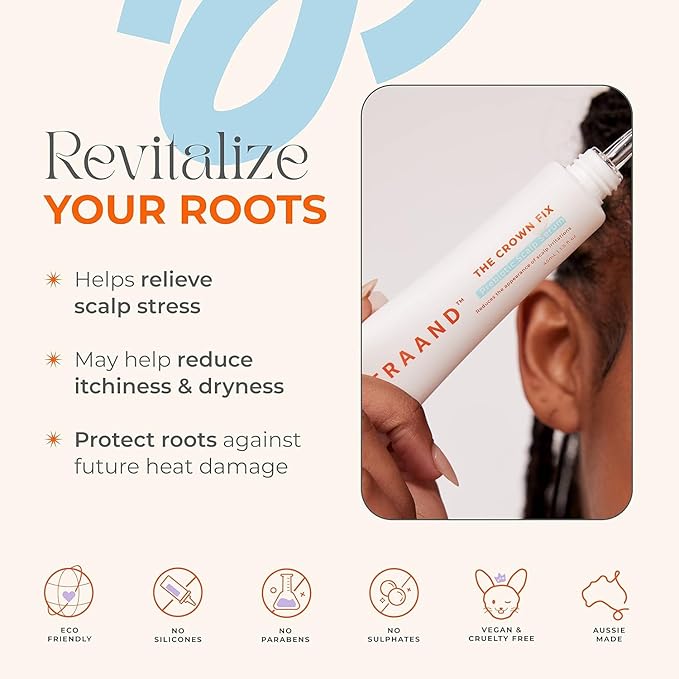 Straand Crown Fix Dry Scalp Serum - Hydrating Serum for Hair Repair & Itchy Scalp Relief - Prebiotic Formula Moisturizes & Relieves Stress from Heat Styling - Vegan & Safe for Colored Hair (1.5 oz)
