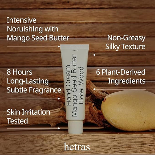 Perfume Hand Cream | Hotel Wood - Forest and Woody Scent | Korean Subtle Perfumed Hand Moisturizer with Mango Seed & Shea Butter | Hydrates, Nourishes & Softens Very Dry Skin, 1.69oz.