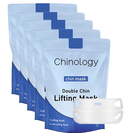 Double Chin Lifting Mask, Double Chin Reducer, Jawline Firming Mask for Face and Neck for Tightening and Firming (5 PCS)