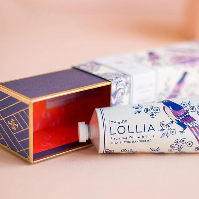 LOLLIA Imagine Handcreme, 4 oz. – Flowering Willow & Lotus – Scented Hand Cream for Women, Moisturizing Hand Lotion for Dry Hands, Shea Butter & Cocoa Butter, Quick Absorbing Lotion