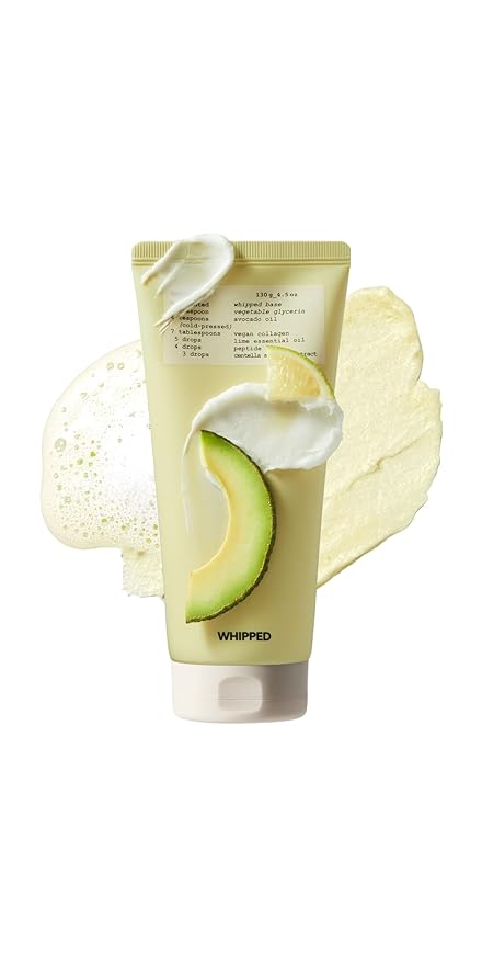 Whipped Korean Skincare Face Wash, Extra Deep Moisturizing Vegan Cream Facial Cleanser for Dry Skin with Niacinamide, Hyaluronic Acid, Ceramide, Lime & Avocado, Doubles as a Face Mask, 4.5 oz
