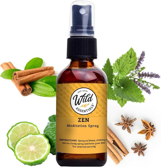 Wild Essentials All Natural Essential Oil Sprays, 2 Ounce, 60ml, Organic Witch Hazel, Aromatherapy, Made in USA