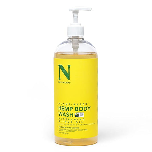 Dr. Natural Hemp Body Wash - Natural for Sensitive Skin - Moisturizing - Anti-Aging and Acne Reduction - Citrus Oil - 32 oz