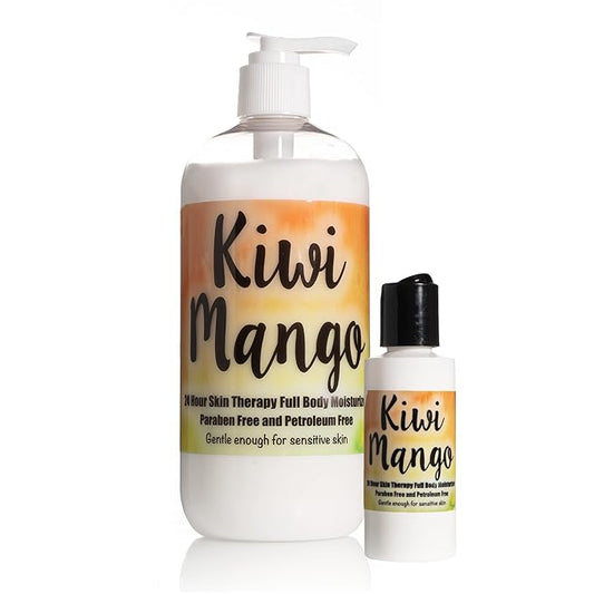 The Lotion Company 24 Hour Skin Therapy Lotion Combo Kit, Kiwi Mango Scent, Full Body Moisturizer, Paraben Free, Made in USA, w/ Aloe Vera – Hydrating Skincare Set