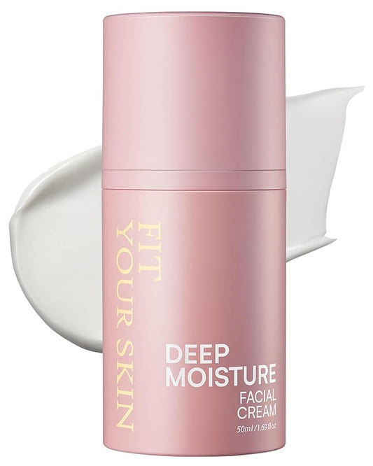 Deep Moisture Facial Cream – Ceramide Face Moisturizer for Rough and Dry Skin - Skin Soften & Glow - Skin Irritation Free - Fresh Herb Citrus Scent, 1.69 oz.