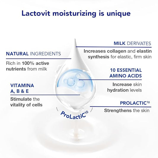 Lactovit | Moisturizing Body Lotion | Nourishing Care for Normal & Dry Skin | With ProLactiC10, Collagen & Elastin Booster | Smooth & Youthful Skin | Dermatologist Recommended | 3 x 400 ml