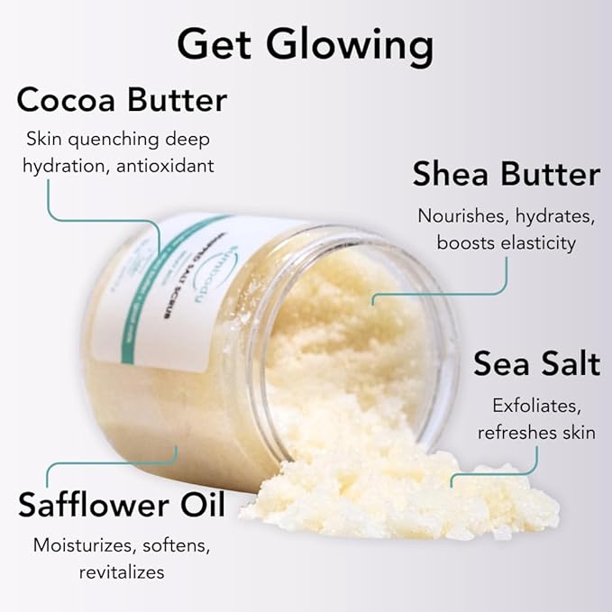 Exfoliating Body Scrub (21oz) Vitamin C, Citrus, All Natural, USA Made, Self Care Gifts For Women, Teens, Men Sensitive Skin Nourishing, Hydrating, Non-Toxic