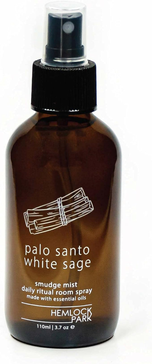White Sage Cleansing Smudge Spray | Smokeless Smudging Alternative (Palo Santo & White Sage, 4 Ounce Spray Bottle)