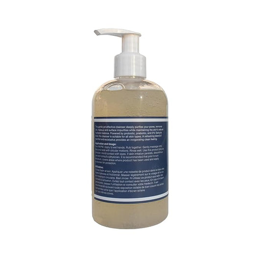 Glowbiotics Probiotic Clarifying Cleanser 10 oz – Gentle Foaming Face & Body Wash with 2% Salicylic Acid & Niacinamide, Clears Pores & Excess Oil