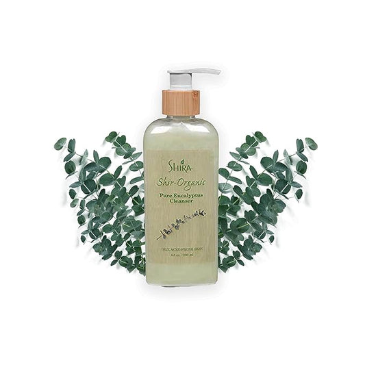 Shir Organic Eucalyptus Cleanser Hydrating Facial Cleanser for Normal to Oily Skin. Antibacterial Acne Cleanser with Eucalyptus (200 ml)