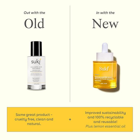 Suki Hyaluronic Acid Milk Serum, Anti Aging Face Serum Improves Skin Texture and Hydrates Skin, 1 Fl Oz