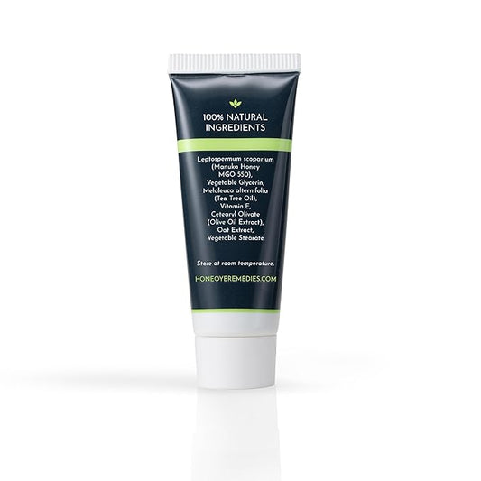 Skin Balm Travel Size [0.5 oz / 15 ml] | Manuka Honey [550+ MGO] & Tea Tree Oil Moisturizing Cream for Intensive Repair of Dry Skin, Scrapes, Cuts & More | 100% Natural