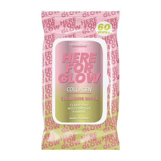 Collagen Facial Wipes - Dermatologist-Tested, Korean Skin Care, Hydrating & Firming Face Wipes for Cleansing & Refreshing - Gentle, Vegan, 95% Natural - 1 Pack