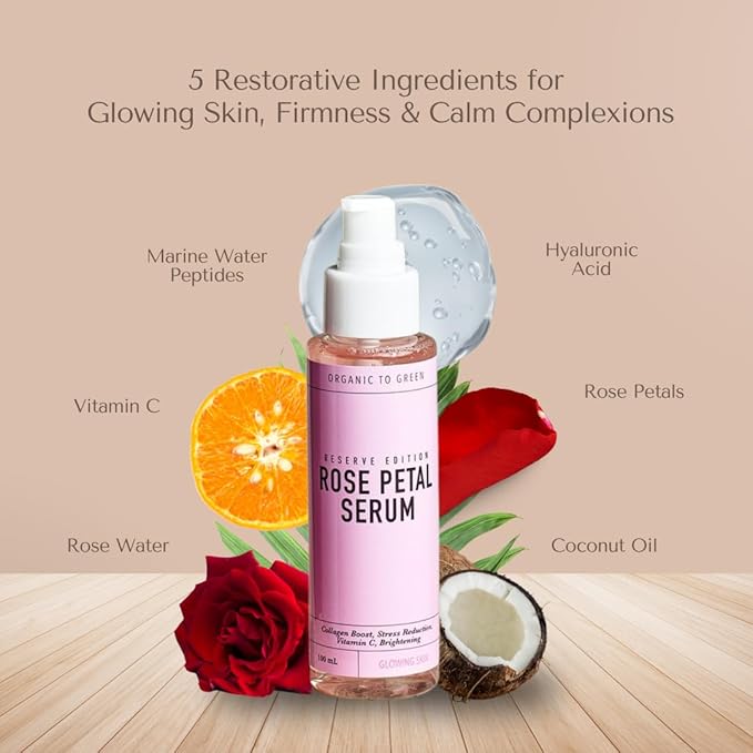 Organic To Green Crystal Rose Quartz Gem Facial,100% Natural Stone Facial Mask for Spa Skincare Beauty Tools for Puffy Eyes, Dark Circles, with Rose Petal Face Serum - Reusable