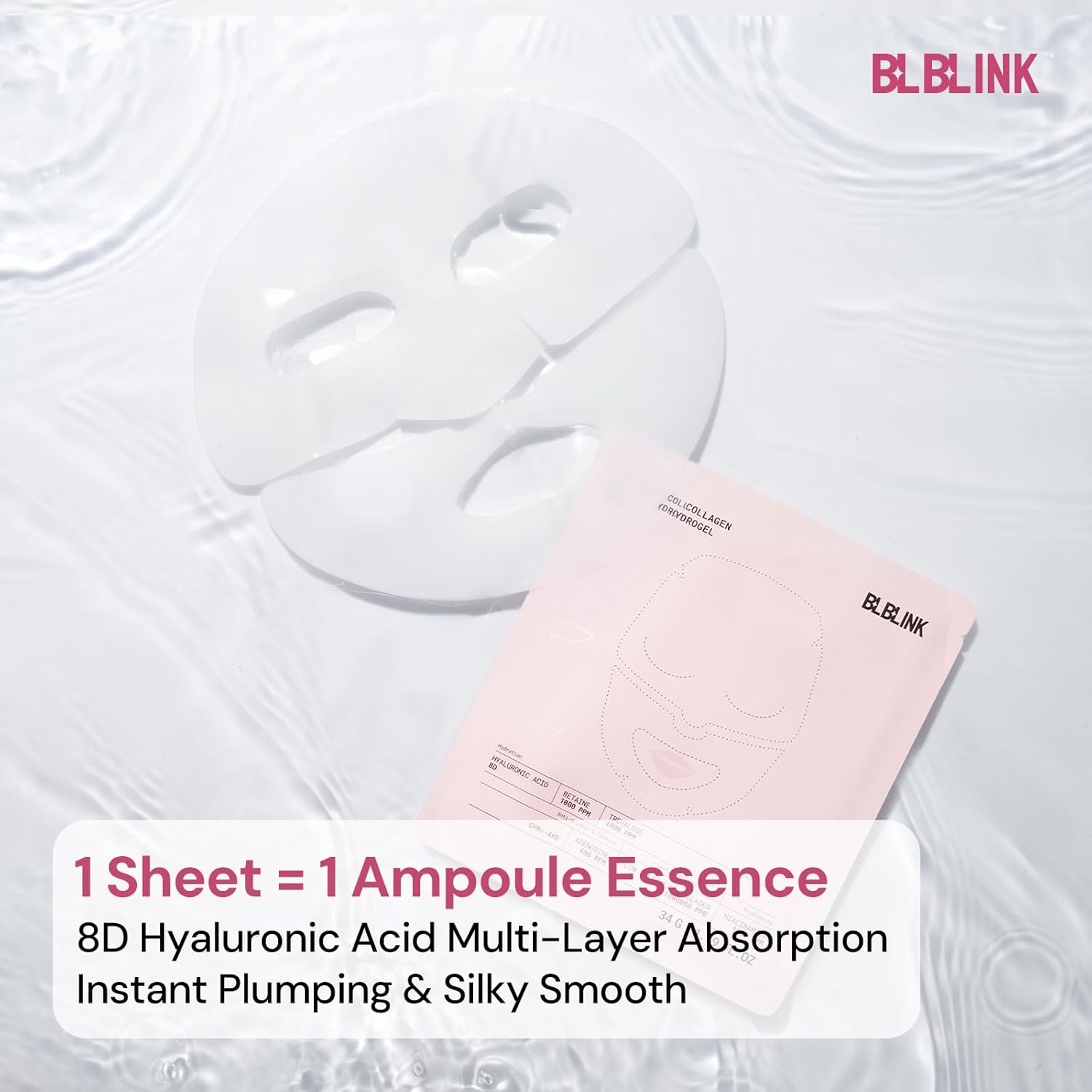 5-Pack Collagen Hydrogel Face Mask – Moisturizing & Firming Overnight Sheet Mask for Dry Skin – Anti-Aging Korean Skincare for Deep Hydration & Wrinkle Repair – 34g x 25ea