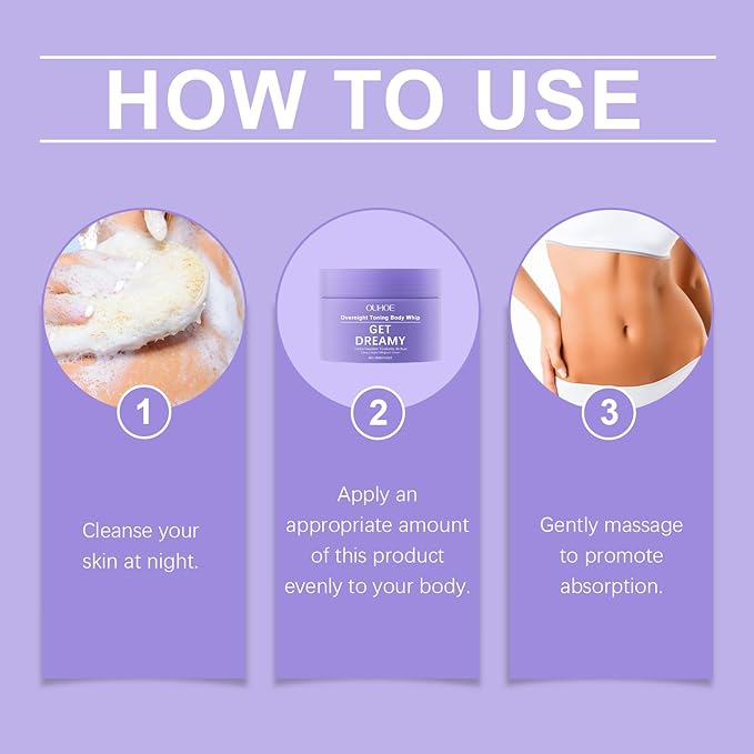 GET DREAMY Overnight Toning Whip - Nighttime Body Firming Cream for Tightening Loose Skin & Belly,Hydrating Moisturizer for Women & Men(1PC)