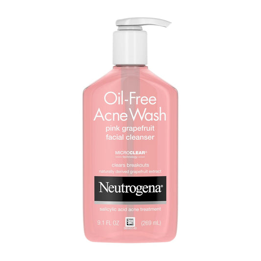Oil-Free Acne Face Wash with Salicylic Acid & Vitamin C – Pink Grapefruit Pore Cleanser & Facial Wash for Acne-Prone Skin, 9.1 Fl. Oz 🍊✨