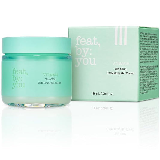 CICA Refreshing Gel Cream (2.7 FL OZ) Face Moisturizer for Dry Skin, Acne-Prone, Sensitive Skin with Vitamin C, Centella Asiatica, Niacinamide, Hydrating, Soothing, Korean Made