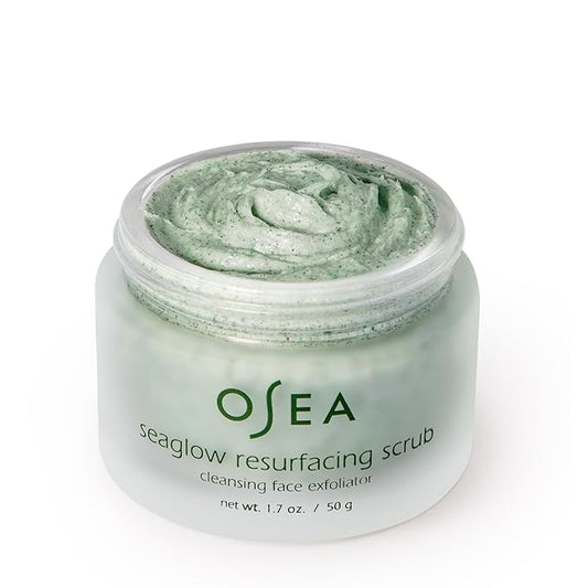 OSEA Seaglow Resurfacing Face Cleanser and Scrub 1.7 oz - 2-in1- For All Skin Types - Facial Exfoliator and Cleanser - Clean Beauty - Vegan Skincare