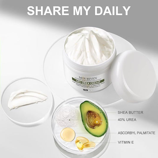 3 Packs Urea Cream 40 Percent - Foot & Hand Cream, for Dry, Cracked Heels, Feet, Knees, Elbows, and Hands, Callus Remover, Maximum Strength Urea Lotion for Softening and Moisturizing