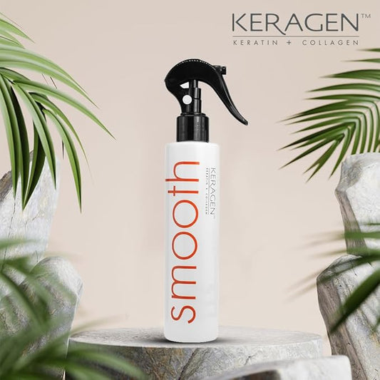 KERAGEN Heat Protectant Spray for Hair, 8 Oz – Thermal Styling for All Hair – Shiny, Frizz-Free Finish – Keratin, Collagen