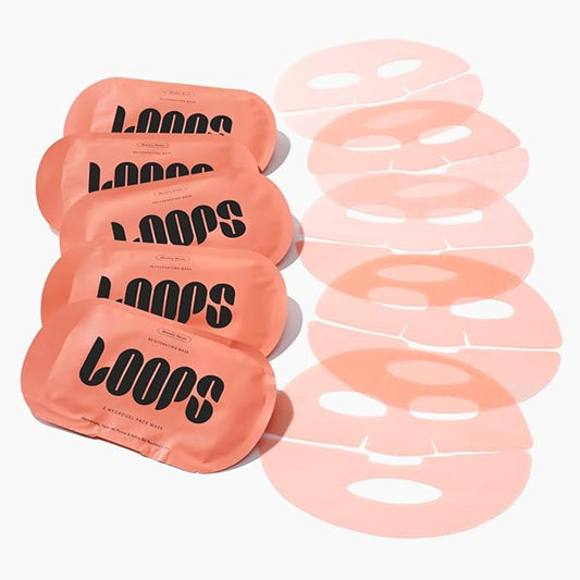 LOOPS WEEKLY RESET - Rejuvenating Hydrogel Face Mask Kit - Rejuvenate, Hydrate, Refine & Plump Face, Moisturized, Pore Refining - Reduces Signs of Puffiness - 5 Pc