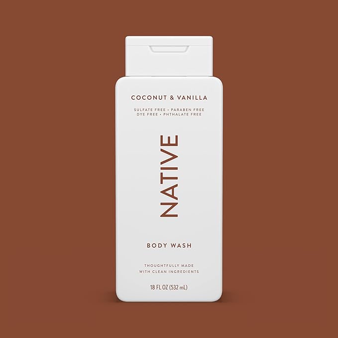 Native Body Wash Contains Naturally Derived Ingredients | For Women & Men, Sulfate, Paraben, & Dye Free Leaving Skin Soft and Hydrated | Coconut & Vanilla 18 oz - 2 Pk
