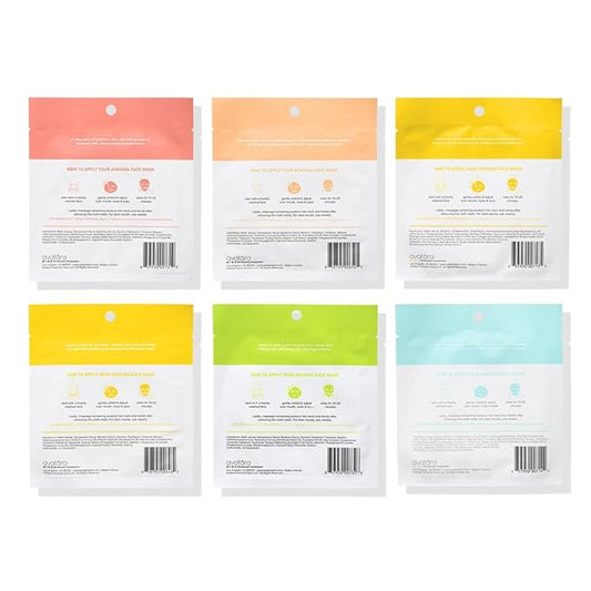 Avatara Get up & Slay 6-Pack Sheet Mask Set, Beauty and Skincare Face Masks Collection | Natural Extracts, Hydrating Skin Care Set | All Skin Types | Packaging May Vary