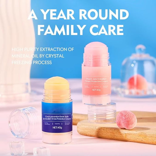 XIRUJNFD Crack Feet Prevention Stick, Foot Care Cream Cracked Feet, Remove Dead Skin, Moisturizing Smooth Foot Balm Stick For Dry Cracked Feets (Pink+Blue)