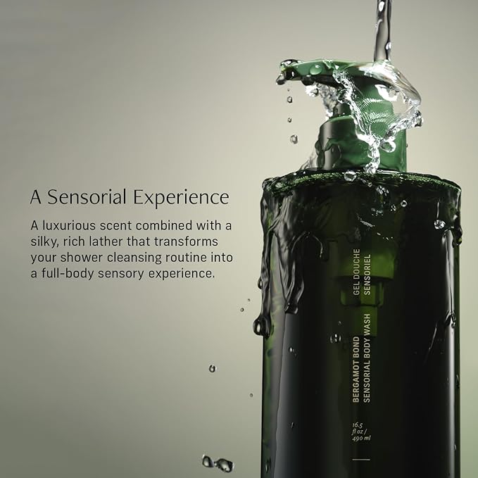 Sensorial Body Wash. Bergamot Bond Hydrating Cleanser with Moisture Locking Multi-Oil Complex, Sodium PCA and Glycerin. Nourishing Shower Gel for Women and Men, 16.5 Fl Oz Luxury Bodywash