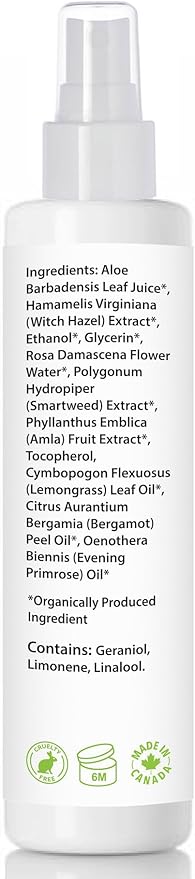 Vitamin C + Resveratrol Facial Toner - USDA Certified Organic Refreshing Spray for Face - 3.4 fl oz