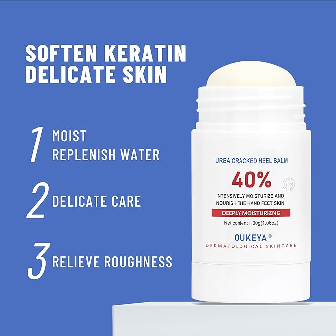 OUKEYA Urea Cream Stick 40 Percent,Heel Balm,Hand Cream and Foot Cream for Dry Cracked,Cracked Heel Treatment,Avoid Frostbite,40 Percent Urea Lotion for Feet Maximum Strength