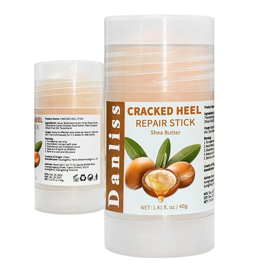 Heel Moisturizing Balm Stick Cracked Foot Nourishing Repair for Rough Dry Chapped Feet Hands Heels Nails Elbows with Shea Butter & Olive Vitamin E Natural Mild Moisturizer 1.41Oz (Shea Scent)