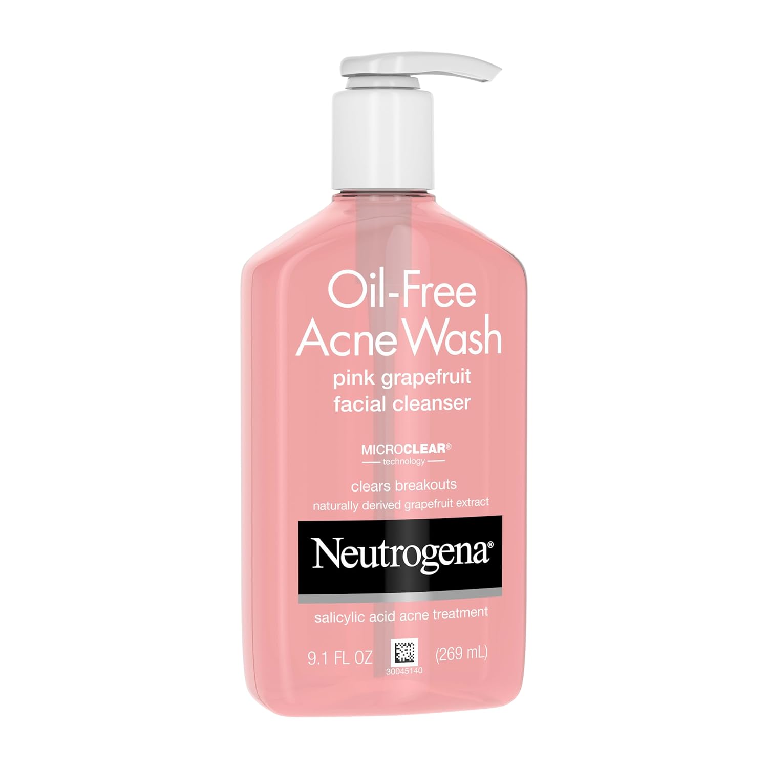 Oil-Free Acne Face Wash with Salicylic Acid & Vitamin C – Pink Grapefruit Pore Cleanser & Facial Wash for Acne-Prone Skin, 9.1 Fl. Oz 🍊✨