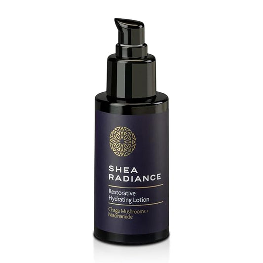 Shea Radiance Restorative Hydrating Face Lotion with Chaga Mushroom, Niacinamide & Watermelon Seed Oil – Lightweight, Unscented Vegan Moisturizer for Dry, Sensitive Skin – Non-Greasy – 8 oz