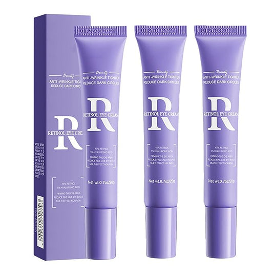 3PCS Retinol Eye Cream for Anti-Aging, Anti-Wrinkle Hydrating Eye Cream with 45% Retinol and 5% Hyaluronic Acid Firming & Repair Dark Circles and Puffiness Reduce Wrinkles and Fine Lines 0.7 oz *3