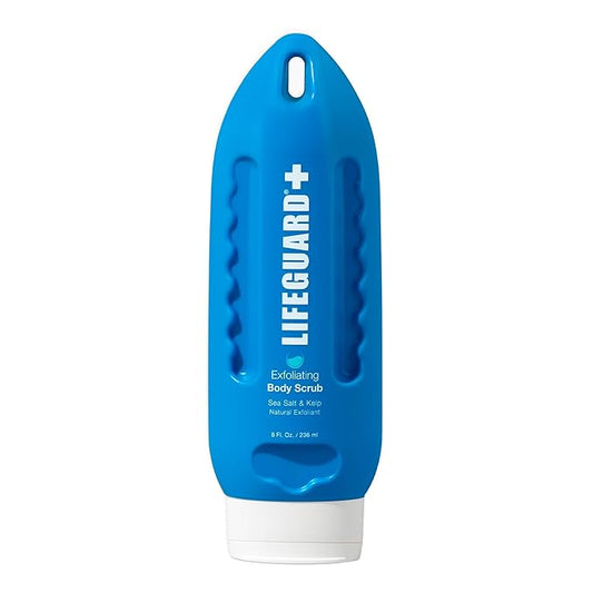 LIFEGUARD Exfoliating Body Scrub - Sea Salt & Kelp, Exfoliates and Deeply Hydrating, Moisturizing for Smooth Skin, Gentle for Sensitive Skin - 8 fl. oz.