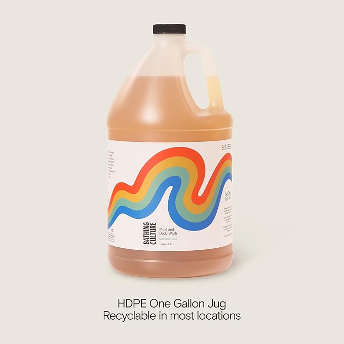 Bathing Culture, Organic Mind + Body Wash, Natural, Biodegradable, Sustainable, Vegan Personal Care, All Natural Organic Body Wash for Women and Men, 1 Gallon, Cathedral Grove Scent