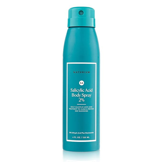 Naturium Salicylic Acid Body Spray 2%, Blemish-Fighting & Pore Treatment, with Niacinamide Plus Encapsulated Salicylic Acid, 4 oz