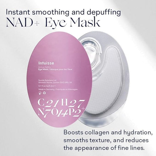 Active NAD+ Collagen Eye Masks - 5% Pharma-Grade NAD+ Advanced Liposomal Formula - Smoothing & Depuffing Eye Patches - Peptide-Enhanced Collagen Undereye Treatment for Hydration & Firmness