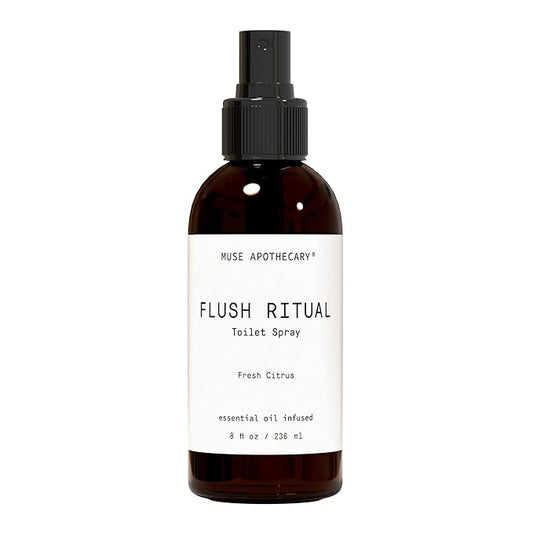Muse Apothecary Flush Ritual - Aromatic & Refreshing Toilet Spray, Use Before You Go, 8 oz, Infused with Natural Essential Oils - Fresh Citrus