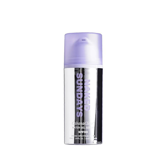 Naked Sundays CabanaClear SPF 50 Water Gel Serum - Invisible, Lightweight, & Hydrating Facial Sunscreen with Hyaluronic Acid, Broad Spectrum, Oil-Free, Silicone Free, Fragrance-Free for All Skin Types