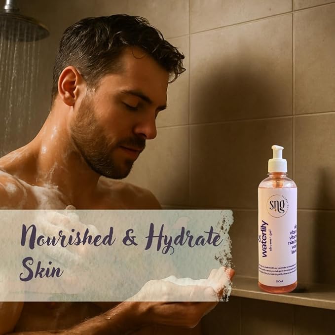 Lavender Body Wash for Women Men 16.9 fl oz – Hydrating Scented Shower Gel with Aloe Vera & Waterlily - Paraben and Cruelty Free