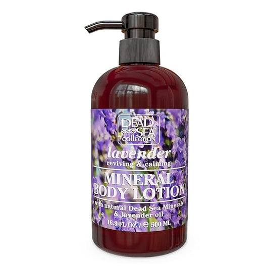 Dead Sea Collection Lavender Body Lotion - Nourishing Moisturizer for Women and Men - Rejuvenating Hand and Body Care for Dry Skin 16.9 Fl. Oz.