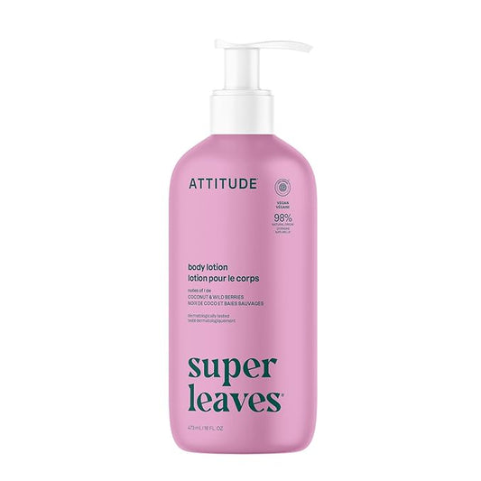 ATTITUDE Body Lotion, EWG Verified Moisturizer, Vegan Skin Care Products, Non-Greasy, Hydrating for Dry Skin, Cruelty Free, Moisturizing, White Tea Leaves, 16 Fl Oz