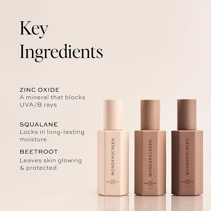DIME Beauty Tinted Glow Wonderscreen SPF 30, Mineral Sunscreen for Face with 19% Zinc Oxide, Tinted Moisturizer with SPF, 50 g (Deep)