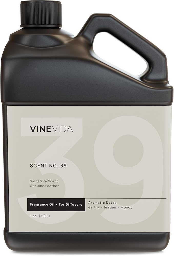 VINEVIDA Genuine Leather Fragrance Oil for Cold Air Diffusers, Essential Oils for Diffuser Oil Refill & Air Freshener Room Spray - (128 Fl Oz)